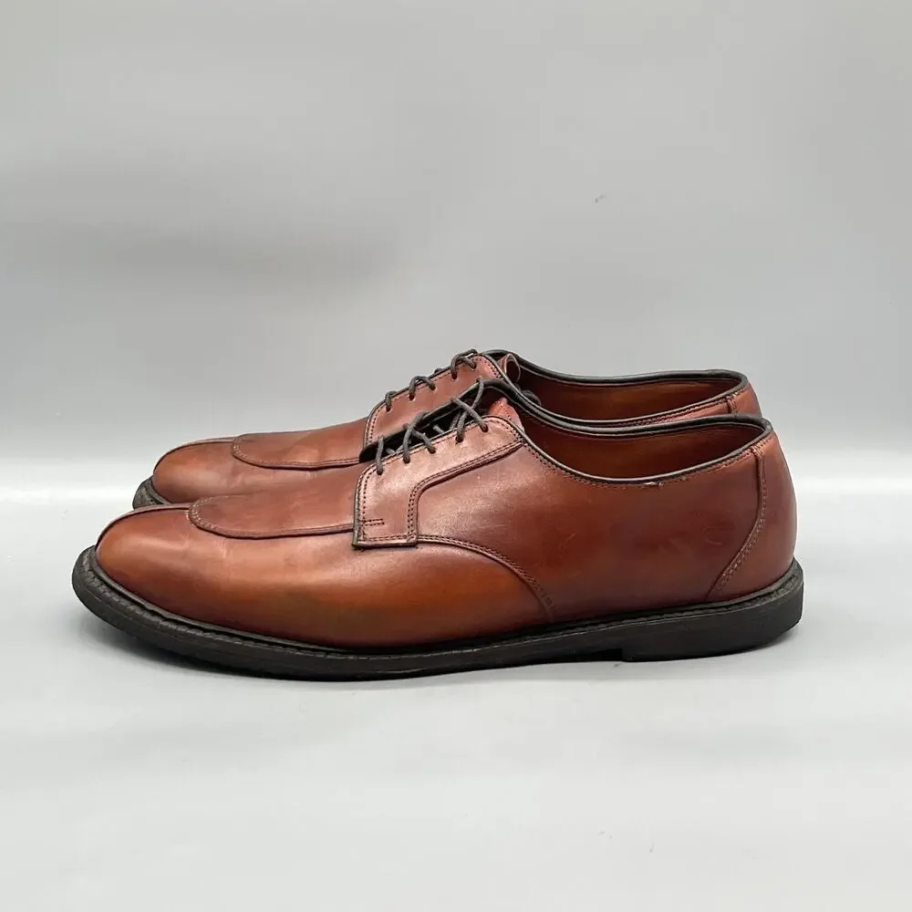 Allen Edmonds Shoes Mens 13 Brown Leather Derby Oxford Dress Apron Split Toe